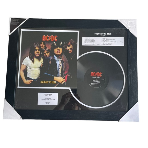 HIGHWAY TO HELL AC/DC 1979Vinyl Record Wall Art Framed‎ Rock N Roll Collector